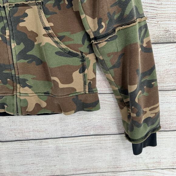 Vintage Fallen Skate Camo Full Zip Removable Hood Hoodie Sweatshirt Mens S Green - Picture 7 of 11